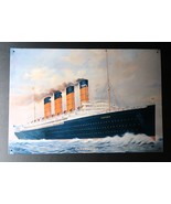 Vtg Cunard Line NY Liverpool Advertising Lithograph Tin Lusitania Ship R... - $554.45 MXN
