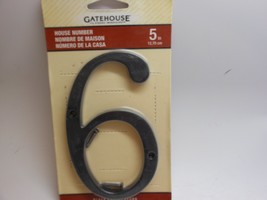 Gatehouse House Number Black &quot;6&quot; (5 inches) - $6.88