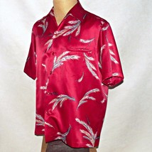 Tori Richard Wine Red Hawaiian Sea Grasses Hawaii Aloha Camp Polyester Shirt XL - £47.40 GBP