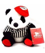 Hallmark Plush Black White Panda Love Official Red Hat Referee Shirt 10&quot; - £16.84 GBP