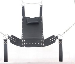 Real Leather Sling Swing Hammock For Sex Swing &amp; Sling Adult Fun Stirrups - £72.07 GBP