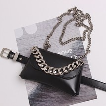 Jiessie&amp;Ange Punk Waist Pack For Women Leather Fanny Pack Fashion Female Chain S - £20.30 GBP