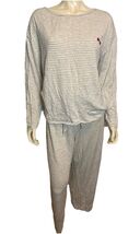LOFT Sleep Women's Gray & White Striped 2-Piece Pajamas Large - $26.60 CAD LOFT Sleep Women's Gray & White Striped 2-Piece Pajamas Large - $26.60 CAD