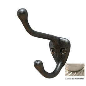 Residential Essentials 2-Hook Satin Nickel Robe Hook - $7.50