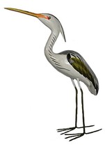 WorldBazzar Hand Carved Painted Wood Carving Heron Bird Decoy Vintage Style - $39.54