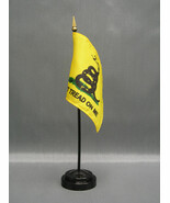 Gadsden Don&#39;t Tread On Me Mini 4&quot;x6&quot; Desk Stick Flag, With Black Plastic... - $8.99
