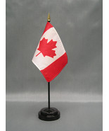Canada Canadian Mini 4&quot;x6&quot; Desk Stick Flag, With Black Plastic Stand - $8.99+