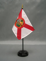 State of Florida Mini 4&quot;x6&quot; Desk Stick Flag, With Black Plastic Stand - £7.18 GBP+