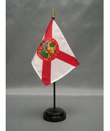 State of Florida Mini 4&quot;x6&quot; Desk Stick Flag, With Black Plastic Stand - $8.99+