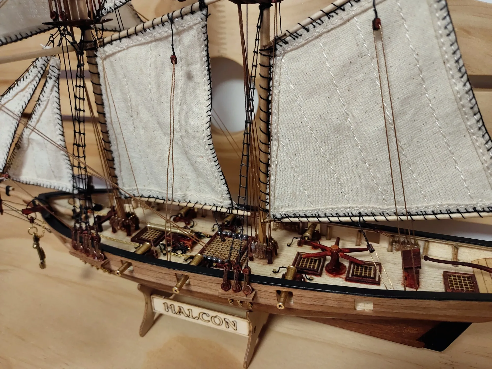 Play DIY 1:100 Scale Miniatura Halcon ship Wooden Building Small Sailboat Ship K - £45.17 GBP