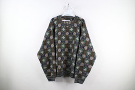 Vintage 90s Coogi Style Mens XL Ed Bassmaster Wool Blend Knit Geometric Sweater - £54.77 GBP