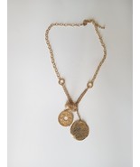 GOLD CHAIN COIN CHARM LONG NECKLACE - $13.66 CAD