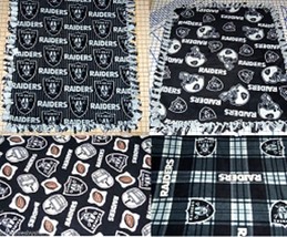 Las Vegas Raiders Fleece Baby Blanket Pet Lap Pewter Gray Black 30&quot; x 24&quot;  NFL N - £34.54 GBP