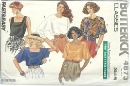 Butterick Sewing Pattern 4873 Misses Womens Top T-Shirt Pullover Size XS... - $6.99