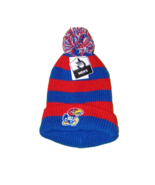 Kansas University Winter Hat One Size Adult New Fan Favorite Red Blue - £11.26 GBP