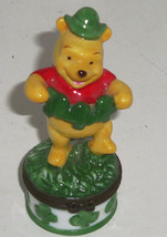 Disney Winnie the Pooh Porcelain Hinged Trinket Box March St Patricks Da... - £28.00 GBP