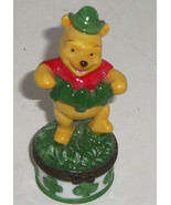 Disney Winnie the Pooh Porcelain Hinged Trinket Box March St Patricks Da... - £27.85 GBP
