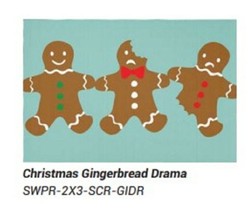 Gingerbread Man Drama 24 x 36 Indoor Outdoor Accent Area Rug Mat Soft Woven - £22.89 GBP