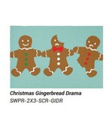 Gingerbread Man Drama 24 x 36 Indoor Outdoor Accent Area Rug Mat Soft Woven - £22.52 GBP
