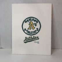 Oakland Athletics Logo Finished Cross Stitch 10&quot; x 13&quot; Baseball MBL - £15.81 GBP