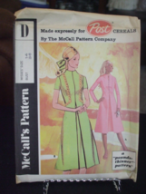 McCall&#39;s 2755 Post Cereals Misses Dress in 2 Versions Pattern - Size 14 Bust 36 - £7.60 GBP