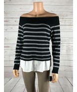 INC Women's Striped Layered Look Off The Shoulder Sweater NWT P/XL - $14.00