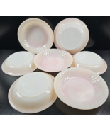 7 Fire King Swirl Pink Soup Bowls Set Vintage Anchor Hocking Dishes MCM ... - $2,909.31 MXN