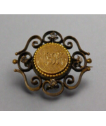 Vintage Gold Tone Monogram Brooch - $1,368.31 MXN