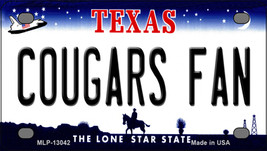 Cougars Fan Texas Novelty Mini Metal License Plate Tag - £11.94 GBP