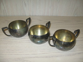 Silver Plate Qty 2 Sugar Bowl Qty 1 Creamer  Empire Crafts 1930-1950 - £7.79 GBP