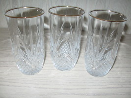 Diamant Pattern  Qty 3 Water Glasses Cris D&#39;Arques/Durand Discontinue 1965 - £10.24 GBP