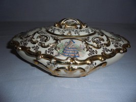 Keep Sake Trinket Jewelry Box Candy Dish Victorian Tolpin Fine China 194... - £15.71 GBP