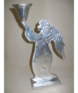 Angel Candle Stick Holder Silver Tone Nickel? 12 1/2&quot; High - £10.35 GBP