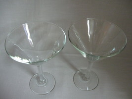 Goblets Wide Rim Crystal Clear Glass Qty 2 Champagne Martini Wine Water  - £10.14 GBP