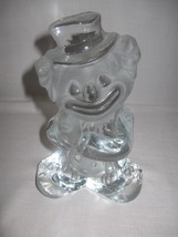  Clown Book End Paper Weight Figurine Viking Handmade Glass Frosted &amp; Clear Glas - £10.23 GBP