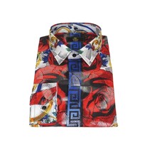 Men's Sports Shirt By Barocco Fashion Printed Long Sleeves Soft Feel EFS78 Multi image 7