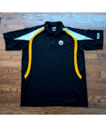 NFL Team Apparel Men&#39;s PITTSBURGH STEELERS POLO SHIRT 2XL Football Top D... - $242.66 MXN
