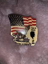 Lions Club International Pin 1992 Hong Kong Illinois MD-1 USA Flag Eagle Lincoln - £7.46 GBP