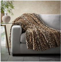 Luxury Cheetah Print Faux Fur Throw 60&quot;x70&quot; - £38.36 GBP