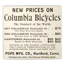 Columbia Bicycle Popeworld Standard 1897 Advertisement Victorian Bikes A... - $14.01 CAD