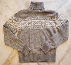 VTG Christopher Rand Womens M Acrylic Winter Ski Sweater Gray &amp; White Snowflake - £27.02 GBP