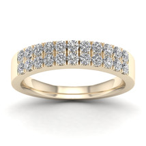 Authenticity Guarantee 
14K Yellow Gold 3/4ct TDW Two Row Diamond Accent Wedd... - £833.52 GBP