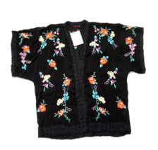 NWT Johnny Was Calla Kimono in Black Floral Embroidered Open Topper XS $268 - $148.50