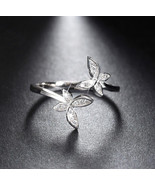 Fashion 925 Silver Adjustable RING Sterling Silver Ring with Flower Desi... - £24.73 GBP