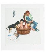 &quot; Lickin&#39; Buono Bagno &quot; Di Norman Rockwell Litografia Su Arches Carta Et... - $1,000.05