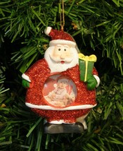 SANTA w/RED GLITTER SUIT &amp; GIFT MAGNETIC PICTURE FRAME CHRISTMAS TREE OR... - $8.88
