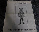 Childs Crocheted coat, Beret and Scarf Design 7139 - $2.99