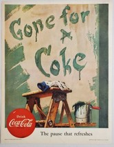 1952 Print Ad Coca-Cola Soda Pop Missing Painter Goes for a Coke - £13.50 GBP