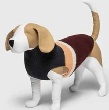 Boots &amp; Barkley Holiday Dog and Cat Color block Sweater Blue Orange Larg... - $14.50