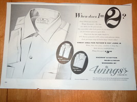 Vintage Wings Men&#39;s Dress Shirt Magazine Advertisement 1960 - £3.17 GBP